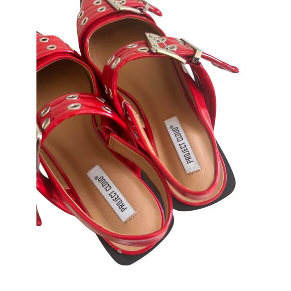 PROJECT CLOUD Red Patent Buckle Flats Size 9 NEW NIB - Picture 9 of 10